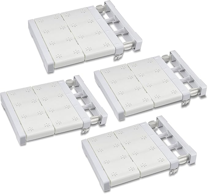Gerrii 4 Pcs Closet Tension Shelf Rod Expandable Shelf Locker Organizer Adjustable Storage Rack Scalable Layered Divider Sepa