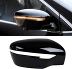 Moonlinks Compatible with Nissan Rogue 2014-2020/Murano 2015-2024/Pathfinder 2017-2020 Right Passenger Mirror Cover Replacement, Glossy Black Right Side Clip-on Mirror Cap Replaces for 96373-4BA0A