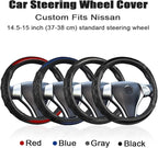 GIANT PANDA Steering Wheel Cover for Nissan Rogue - Car Steering Wheel Cover for Nissan Altima Sentra(Blue-Round-Shaped)