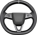 MEWANT Hand Stitched Matte Carbon Fiber&PU Leather Steering Wheel Cover Wrap for Tesla Model 3 Highland 2023 2024 2025 Steering Wheel Accessories