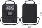 Tactical Car Seat Back Organizer Set Upgraded Tactical Molle Seatback Cover Protector Universal Fit Vehicles Truck MPV Pickup (Black with 2 Pouches)