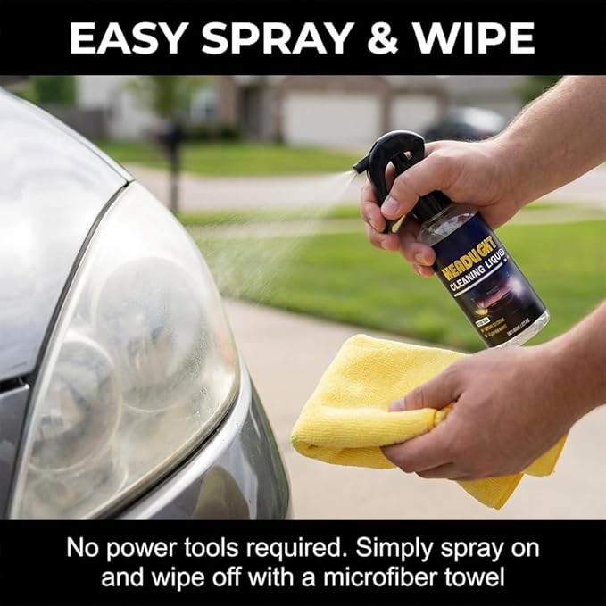 Car Headlight Restoration Spray Kit for Polishing Car Headlight, 2026 New Light Cleaner & Restorer Kit with Cleaning Cloth fo