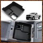 Muslogy for 2022+ Frontier Accessories Center Console Organizer Insert Tray Storage Box Armrest Organizer Compatible with Frontier 2022 2023 2024 2025 2026(Black Leather)