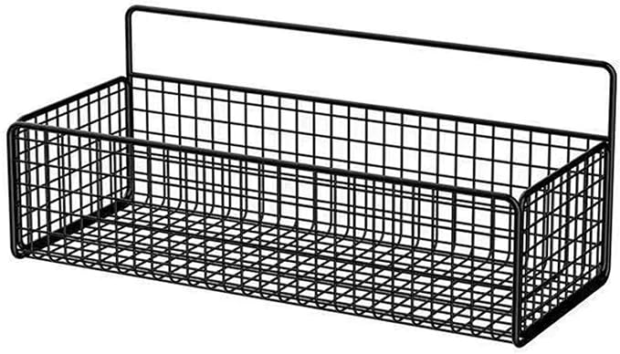Multifunctional Iron Wire Wall Hanging Storage Basket, Portable Metal Mesh Bin for Kitchen and Bathroom, Vintage Wall Mount F