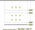 Hanging Closet Rod, 17-29In Adjustable Width and Up to 37In Height Adjustable Closet Rod Extender, Double Closet Rods Hanging
