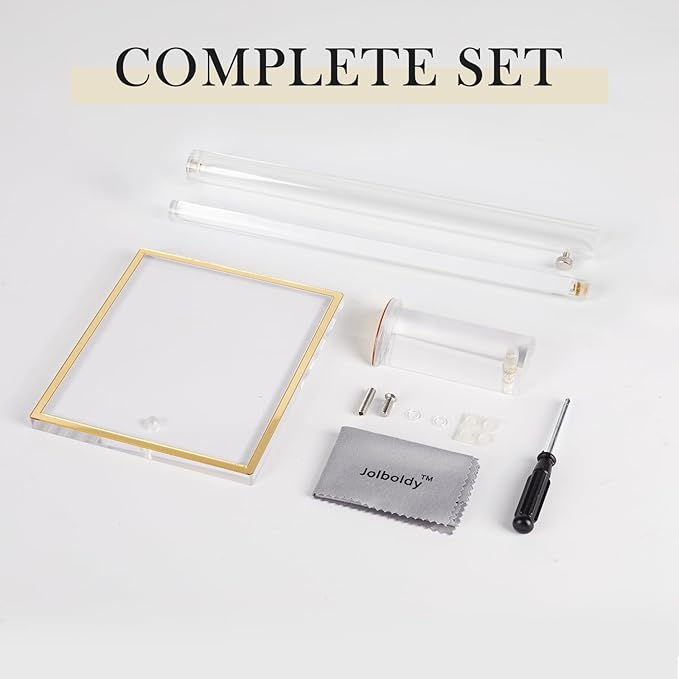 Acrylic Handbag Display Stand Gold Trim Purse Holder, 14"-24" Adjustable Height Thicken Anti-slip Base Clear Purse Rack Hangi