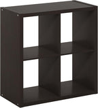 Furinno CUBICLE Book Shelf, 4-Cube Bookshelf, Extra Thick Frame Reversible Bookcase with Open Back, 14.6" x 30" x 30", for Li