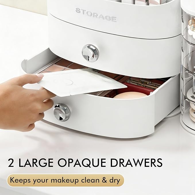 Makeup Organizer Countertop with Drawers, Make up Organizers for Vanity, Skincare Jewelry Earring Organizers, Cosmetic Displa