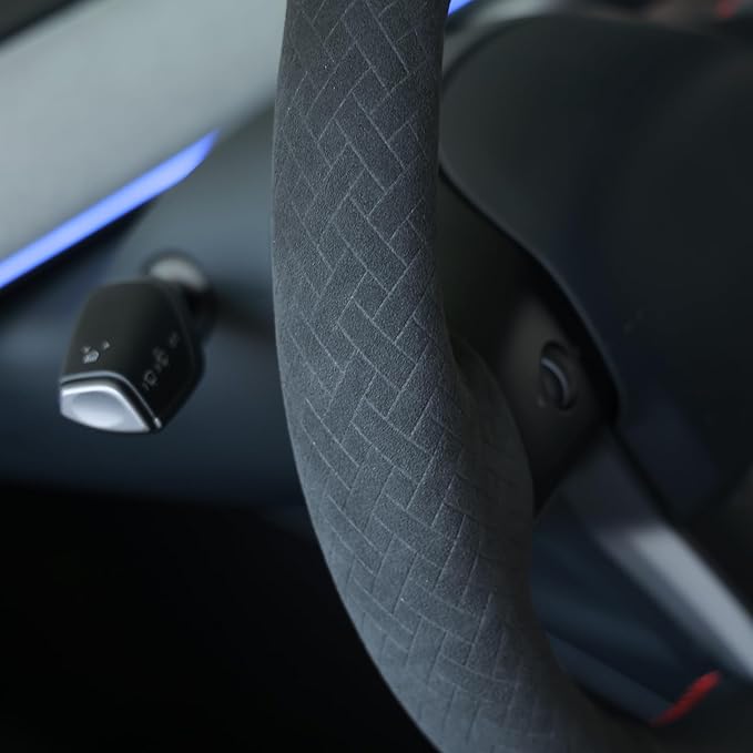 MEWANT Hand Stitched Steering Wheel Cover for Tesla Model 3 2017-2023 / Model Y 2020-2023 for Tesla Model 3/Y Accessories
