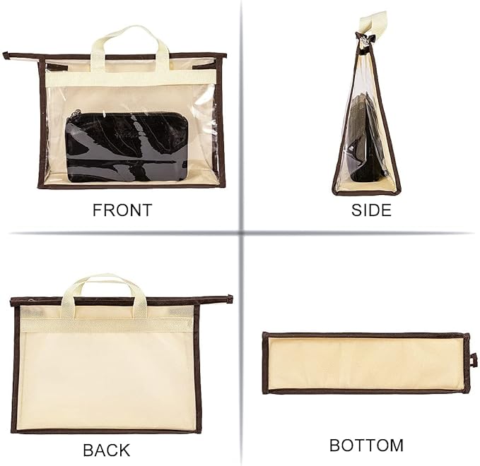 CINPIUK Clear Handbag Storage Bags Purse Organizer for Closet, Zipper Hanging Storage Bag for Handbags, XL, 4PCS