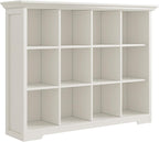 OSCHF Wooden Cube Bookcase with Base - Modern 3 Tiers Floor Standing Open Shelf Cabinet for Home and Office, 12-Cube Lattice 