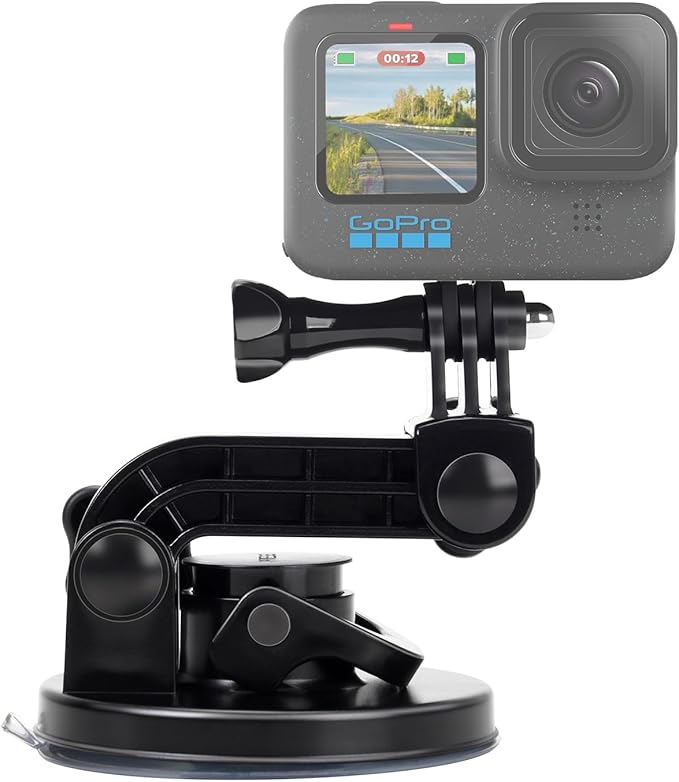 Suptig Suction Cup Mount Compatible for Gopro Hero 13/12/11/10/9/8/7/6/5/4/3/3+/2 Gopro Max2, Hero+, Hero Session, and More Action Cameras Car Windshield and Window Mount