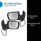 TRQ 2 Piece Driver and Passenger Side Mirror Assembly Set Electric Adjustment Heated No Memory Puddle Light Chrome Compatible