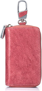 Large Leather Key Case Wallet with 12 Hooks & 1 Keychain/Ring for Men or Women