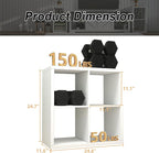 CTESNE【2026 Wooden Thick Frame 4 Cube Storage Organizer Shelf with Anti-Tipping Kits + Reversible Open Back Bookcase, Horizon
