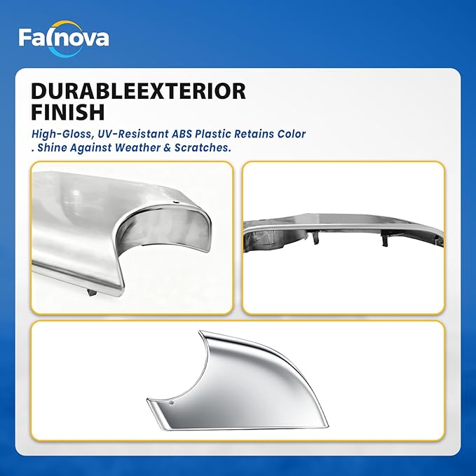 Left Rearview Mirror Cover Bracket, Compatible with Tesla Model 3 2017-2024, Side Mirror Base Cover Replacement Part, Suitable for Tesla Model 3 Accessories（Chrome）