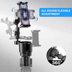 OHLPRO Cup Holder Tablet Mount for Car, iPad Car Mount with Heavy Duty Aluminum Arm, Adjustable Tablet Holder for 5–13” Devices, Cup Holder Expander Fits 2.6”–3.9” Vehicles - 6 inch Arm