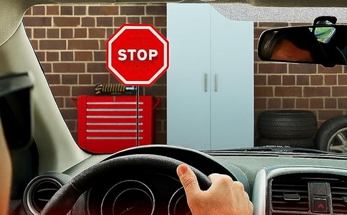 Flashing LED Light Parking Stop Sign For Garage