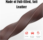 Leather Car Seat Gap Filler Universal for Car, SUV, Truck Fit Organizer Fill The Gap Between Seat and Console Stop Things from Dropping, Set of 2 (Brown)
