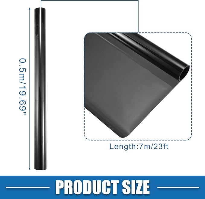 Automotive Window Tint Film Heat Block Scratch Resistant 5% VLT 0.5x7m Car Ceramic Tint PET Black