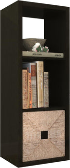CTESNE【2026 Wooden Thick Frame 3 Cube Storage Organizer Shelf with Anti-Tipping Kits + Reversible Open Back Bookcase, Horizon