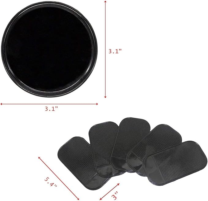 10pack Removable Silicone Sticky Anti-Slip Gel Pads Magic Gel Mat Stick to Car Dashboard Glass Mirrors Metal Tile Wall Kitche