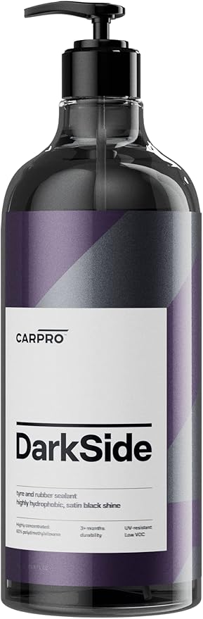 CARPRO DarkSide - Tire & Rubber Sealant, Hydrophobic & Self-Cleaning, Satin Black Shine, UV Protection, Revives Dull Faded Ru