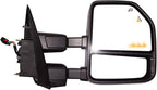 AERDM New towing mirror Black Housing with Temperature sensor fit Ford Super Duty F-250 F-350 F-450 F-550 2017 2018 2019 w/Blind Spot with arrow Lamp,Turn Signal, Puddle, Clearance and Auxiliary Lamp