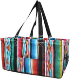 NGIL Extra Large Utility Tote Reusable Grocery Bag Oversized Collapsible for Groceries, Storage, Picnic, Beach (Zarape-black)