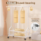 EAGMAK Heavy Duty Clothes Rack Load 556 LBS, Rolling Clothing Rack With Shelves, Height Adjustable Metal Clothes Hanger with 