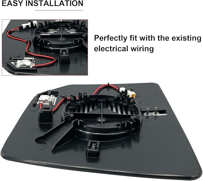 Ford F150 Right Side Heated Blind Spot Detection System Mirror - Convex Glass with Rear Holder