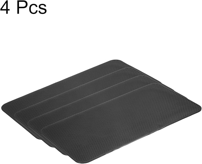 HARFINGTON 4pcs Car Dashboard Anti-Slip Mat 10.6" x 6" Universal Sticky Dash Pad Grid Pattern Washable Reusable Car Non-Slip 