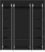 69" Portable Closet Storage Organizer Wardrobe Clothes Rack,Covered Garment Rack,Steel Tube Clothes Storage Organizer,Freesta