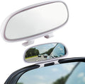 LivTee Clip on Blind Spot Mirror, HD Glass Frameless Convex Rear View Mirrors Exterior Accessories with Wide Angle Adjustable Stick for Car SUV and Trucks, White
