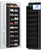 REGELETO 10 Tiers Large Size Over the Door Shoe Organizer Storage, Hanging Shoe Rack for Door with Deep Pockets, Fit 20 Pairs