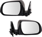 TRQ 2 Piece Driver and Passenger Side Mirror Assembly Set Electric Adjustment Non-Heated No Memory Black Compatible with 2008