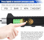 Digital Tire Pressure Gauge 230 PSI, Stainless Steel Dual Head Tire Gauge for Truck RV, Heavy Duty Tire Pressure Gauge with Backlit LCD and Flashlight for Easy and Accurate Reading