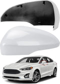 Driver Side Mirror Cover Replacement for Ford Fusion Ford Fusion 2013 2014 2015 2016 2017 2018 2019 2020 2021 2022 - Left Side Mirror Covers, Rear View Mirror Cap Accessories With Lamp, White