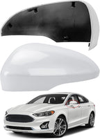 Driver Side Mirror Cover Replacement for Ford Fusion Ford Fusion 2013 2014 2015 2016 2017 2018 2019 2020 2021 2022 - Left Side Mirror Covers, Rear View Mirror Cap Accessories With Lamp, White