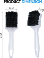 Nanoskin 3-Pack 8.5-Inch Deep Clean Stiff Scrub Brushes for Carpets & Floor Mats, Black Nylon - Pro Automotive Detailing, Hom