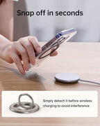 SYNCWIRE Magnetic Phone Ring Holder for MagSafe, 360° Rotation Cell Phone Grip Stand Finger Ring Kickstand Two-Sided Magnet Compatible with iPhone 17 Pro Max 16 15 14 13 12 MagSafe Accessories
