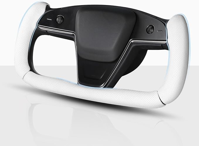 Steering Wheel Cover for Tesla Yoke Steering Wheel, Car Steering Wheel Cover for Tesla Model S 2021-Present/Model X 2021-Present Steering Wheel Accessories White