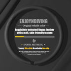 Car Leather Steering Wheel Covers Ultra-Thin Breathable Non-Slip Steering Wheel Protector,Universal Fit 14.5 inch -15 inch Wheel,Black