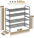 SUFAUY 2 Pack 2-Tier 33" Wide Shoe Rack, Shoe Shelf Storage Organizer for Entryway, Extra Large Capacity, Bedroom Footwear Or
