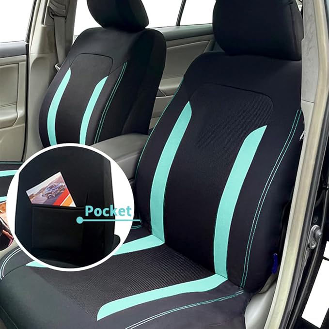 4PCS Cooling Car Seat Covers,Breathable Front Seat Covers with Mesh Construction and Foam Padding,Car Seat Protector to Reduc