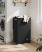 SOLEDI Laundry Hamper Black with Lid and Removable Bag - 100L Large and Tall Laundry Basket Collapsible with Handle for Cloth