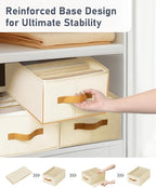 DIMJ Large Wardrobe Clothes Organizer, 6Packs Fabric Closet Storage Organizer with Handles, Foldable Closet Organizers Divide