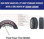 Jeremywell Snow Chains Anti-Skid Anti Slip Emergency Snow Tire Chains - Portable Emergency Traction Snow Mud Chains Universal