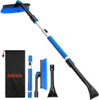 AstroAI 47.2" Ice Scrapers for Car Windshield and Extendable Snow Scraper with Foam Grip and 360° Pivoting Brush Head for Christmas Car Auto Truck SUV(Blue)