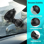 Universal Car Dash Cam Mount - Vacuum Suction Cup Holder with 4 Interchangeable Heads for GPS Navigation and Dashboard Recorder(Buckle w/o CardPos)